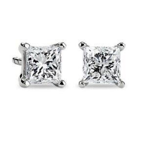 NWT Renaissance Collection 14k White Gold Over Sterling CZ Stud Earrings